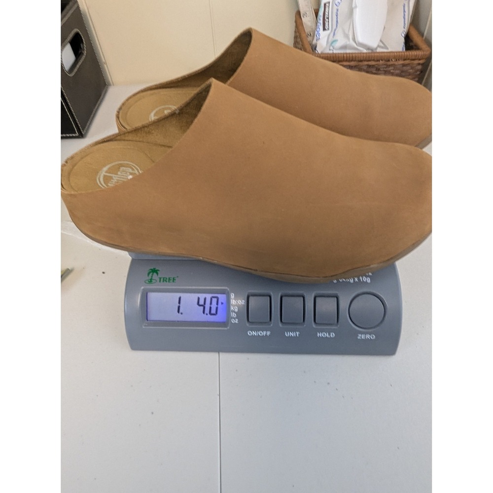 FitFlop Shuv Clogs Tan Nubuck Suede Minimalist Mules Size 11 - Picture 12 of 12